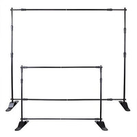 Happybuy Banner Stand Adjustable Step and Repeat Stand Trade Show Booth 8'x8' to 8'x10' Jumbo Telescopic Background Stand Wall Exhibitor Display Photographic (10 ft Banner Stand)