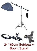 Load image into Gallery viewer, Studio Portable Hot Shoe Flash Softbox Boom Stand Lighting Kit for Canon, Nikon, Panasonic, Leica, Pentac, Olympus DSLR camera
