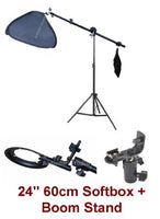 Studio Portable Hot Shoe Flash Softbox Boom Stand Lighting Kit for Canon, Nikon, Panasonic, Leica, Pentac, Olympus DSLR camera