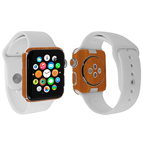 Skinomi Light Wood Full Body Skin Compatible with Apple Watch Series 2 (42mm)(Full Coverage) TechSkin with Anti-Bubble Clear Film Screen Protector