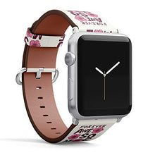 Load image into Gallery viewer, S-Type iWatch Leather Strap Printing Wristbands for Apple Watch 4/3/2/1 Sport Series (42mm) - Floral Typography Text Forever Awesome
