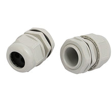 Load image into Gallery viewer, Aexit M25x1.5mm 6mm Transmission Dia Adjustable 2 Holes Nylon Cable Gland Joint Gray 10pcs

