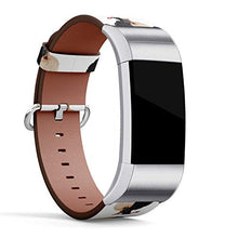 Load image into Gallery viewer, Leather Bracelet Watch Band Strap Replacement Wristband Compatible with Fitbit Charge 3 / Charge 3 SE - Devil and Angel Fawn French Bulldog Dogs Half face Black and White
