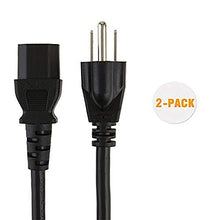 Load image into Gallery viewer, CableCreation [2-Pack] 3 Feet 18 AWG Universal Power Cord for NEMA 5-15P to IEC320C13 Cable, 0.915M / Black

