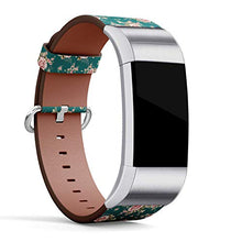 Load image into Gallery viewer, Replacement Leather Strap Printing Wristbands Compatible with Fitbit Charge 3 / Charge 3 SE - Vintage Pink Rose Pattern

