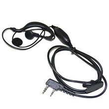 Load image into Gallery viewer, HQRP G Shape 2 Pin Earpiece Headset PTT Mic for Kenwood TK-3360, TK-3400, TK-3402, TK-5220 + HQRP UV Meter
