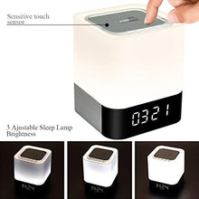 Load image into Gallery viewer, Bluetooth Speaker Night Light,12/24H Alarm Clock, 5 in 1 Touch Sensor Beside Lamp, Dimmable &amp; Multi-Color Changing,SD TF Card MPF Music Player,Gift ideas for 10 11 12 13 14 Year Old Teenage Girls/Boys
