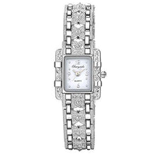 Load image into Gallery viewer, wsloftyGYd-Women Fashion Butterfly Rhinestone Arabic Numbers Square Dial Quartz Wrist Watch - White
