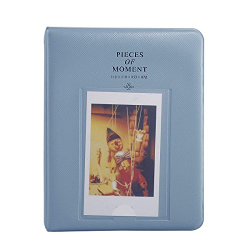 Emovendo Cute Fujifilm Instax Mini Portable Photo Album for 2.3 x 3.5 inch Photos 64 Pockets (Blue)