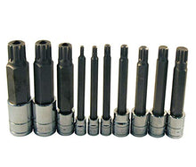 Load image into Gallery viewer, ATD Tools 13781 10-Piece Extra Long Triple Square Spline Bit Socket Set
