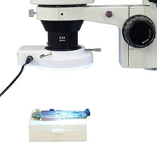 Load image into Gallery viewer, OMAX 3.5X-90X Digital Zoom Trinocular Single-Bar Boom Stand Stereo Microscope with 54 LED Ring Light and 2.0MP USB Digital Camera
