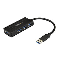 StarTech.com 4 Port USB 3.0 Hub with Charge Port ?? Small and Compact ?? Powered Mini USB Port Expander w/ Multiple Ports (ST4300MINI),Black