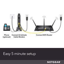 Load image into Gallery viewer, NETGEAR Cable Modem with Voice CM500V - For Xfinity by Comcast Internet &amp; Voice | Supports Cable Plans Up to 300 Mbps | 2 Phone lines | DOCSIS 3.0, Black, 16x4 w/ Voice (CM500V-100NAS)
