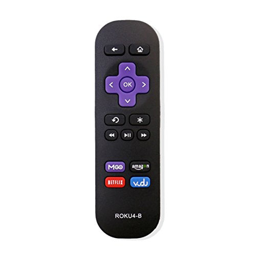 New USARMT Replaced Roku 4-B Replacement Remote for Roku 1, Roku 2, Roku 3, Roku 4 (HD, LT, XS, XD, XDS) Streaming Player with M-GO/Amazon/Netflix/Vudu app Keys. Not Work with Roku Stick/TV!