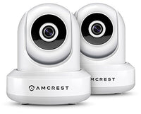 2-Pack Amcrest ProHD 1080P WiFi/Wireless IP Security Camera IP2M-841 Pan/Tilt, 2-Way Audio, Optional Cloud Recording, Full HD 1080P 2MP, Super Wide 90 Viewing Angle, Night Vision (White)