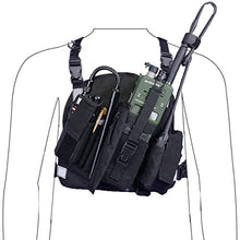 Load image into Gallery viewer, abcGoodefg Universal Radio Chest Harness Pack Front Pocket Pouch Bag Holster EMS Vest Rig with Reflective Stripe for Two Way Radio Walkie Talkie Black (Rescue Essentials)
