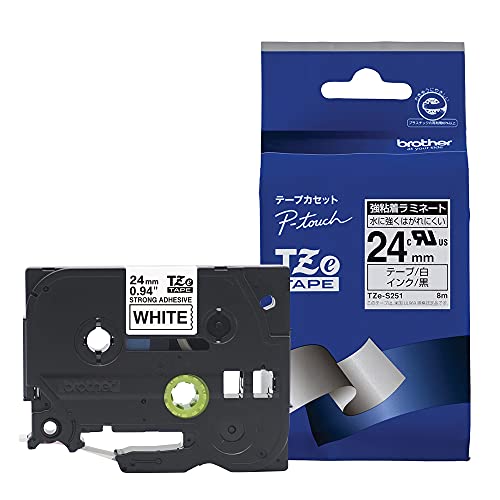 Brother TZe tape strong adhesive laminate tape (white / black) 24mm TZe-S251 (japan import)