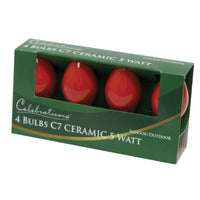 Celebrations Uytul511 C7 Replacement Bulbs, 5 W, Ceramic, Red (Pack of 10)