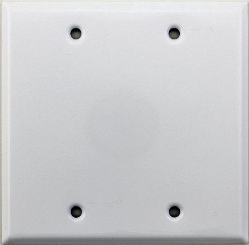 Stamped Steel Smooth White 2 Gang Blank Wall Plate