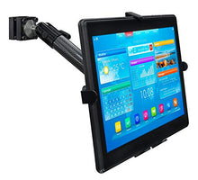 Load image into Gallery viewer, Mount-It! Premium Car Headrest Tablet Holder with Adjustable Arm, Heavy Duty Carbon Fiber Car Tablet Mount for iPad, Galaxy, &amp; Fire Tablets (MI-7311)
