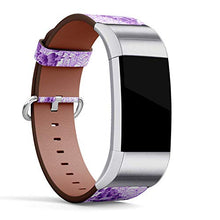 Load image into Gallery viewer, Replacement Leather Strap Printing Wristbands Compatible with Fitbit Charge 3 / Charge 3 SE - Floral hyacinths Pattern
