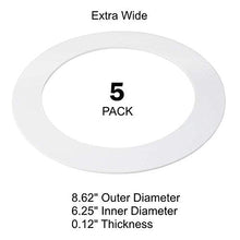 Load image into Gallery viewer, 5 Pack White Plastic Trim Ring for 8&quot; Inch Recessed Can Down Light Oversized Lighting Fixture
