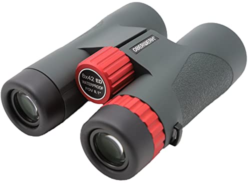 Oberwerk 10x42 Sport ED Binocular - Professional Binoculars for Adults/Hiking and Outdoors/Advanced-Level Bird Watching/Textured Green Rubber Armor/Anodized Trim