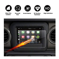 Tempered Glass Protector for 2018 Jeep Wrangler JL Uconnect Media Center Navigation Touch Screen, R RUIYA HD Clear Protective Film Against Scratch High Clarity (7-Inch)