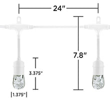 Load image into Gallery viewer, Enbrighten Classic LED Cafe String Lights, White, 48 Foot Length, 24 Impact Resistant Lifetime Bulbs, Premium, Shatterproof, Weatherproof, Indoor/Outdoor, Commercial Grade, Ul Listed, 35608
