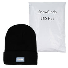 Load image into Gallery viewer, SnowCinda Unisex 5 LED Knitted Flashlight Beanie Hat/Cap for Hunting, Camping, Grilling, Auto Repair, Jogging, Walking, or Handyman Working - One Size Fits Most(Black)
