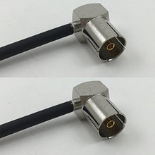 Load image into Gallery viewer, 12 inch RG188 DVB Pal Female Angle to DVB Pal Female Angle Pigtail Jumper RF coaxial cable 50ohm Quick USA Shipping
