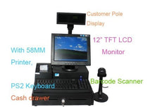 Load image into Gallery viewer, GoweAll In One POS System,12&quot; TFT LCD Monitor with Ticket Printer Barcode Scanner Cash Drawer,ALL IN ONE Cash Register
