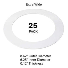 Load image into Gallery viewer, 25 Pack White Plastic Trim Ring for 8&quot; Inch Recessed Can Down Light Oversized Lighting Fixture
