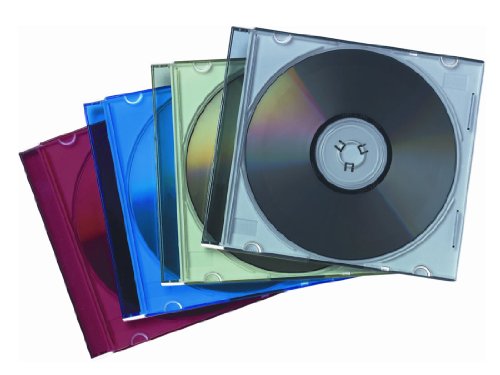 20-Pack Thin Jewel Cases Assorted Colors