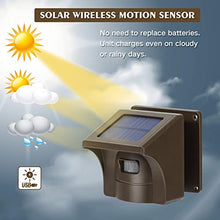 Load image into Gallery viewer, eMACROS Long Range Solar Wireless Driveway Alarm Outdoor Weather Resistant Motion Sensor &amp; Detector-Security Alert System-Monitor &amp; Protect Outside Property
