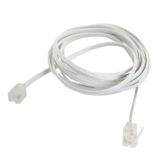 Uxcell 6P2C RJ11 to RJ11 Module/Telephone Extend Cord, 2.3-Meters, Clear