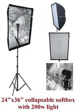 Load image into Gallery viewer, Ardinbir Studio 200W Continuous Fluorescent Light Stand Kit with 60x90cm 24&quot;x36&quot; Portable Collapsable Easy Open Softbox Diffuser Kit
