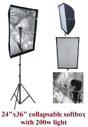 Ardinbir Studio 200W Continuous Fluorescent Light Stand Kit with 60x90cm 24