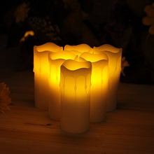 Load image into Gallery viewer, GiveU Led Votive Melted Dripping Flickering Flameless Pillar Wax Candle with Timer, 1.75 4, White
