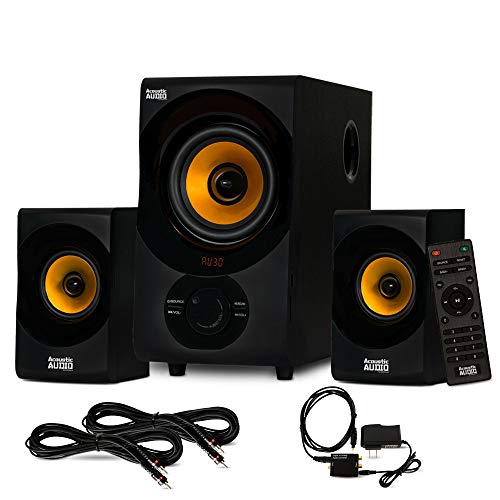 Acoustic Audio AA2170 Bluetooth 2.1 Home Speaker System with Optical Input and 2 Extension Cables