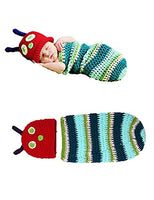 Crocheted Baby Boy Caterpillar Outfit Newborn Photography Props Handmade Knitted Photo Prop Infant Accessories