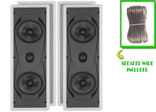 Load image into Gallery viewer, Yamaha Custom Easy-to-install In-Wall Flush Mount 2-Way 130 watts Natural Sound Speaker Set (Pair of 2) with 1&quot; Soft Dome Tweeter &amp; Dual 6.5&quot; Cone Woofers + 50 feet of Oxygen-Free Copper Speaker Wire
