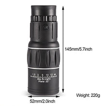 Load image into Gallery viewer, Monocular Telescope, 16x52 Dual Focus Monocular Telescope HD Camera Lens Optics Zoom Telescope 66m/ 8000m for Birds Watching/Wildlife/Camping/Hiking/Tourism/Armoring/Live Concert
