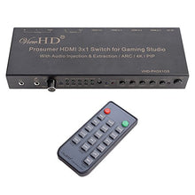 Load image into Gallery viewer, ViewHD Prosumer HDMI 3x1 Switch | 4K@30Hz HDMI v1.4 | MIC Audio Injection / Combiner | HDMI Audio Extractor | Optical / Coax / RCA L/R to HDMI Audio| ARC | Model: VHD-PH3X1GS
