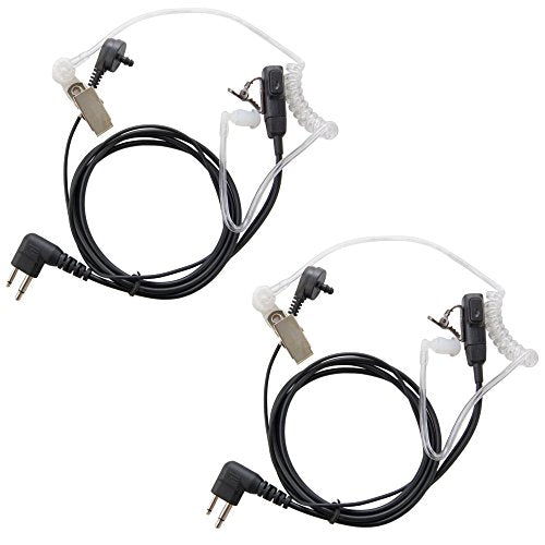 HQRP 2X 2-Pin Head Set with Acoustic Tube Earpiece & Microphone for Motorola GTI, GTX, LTS-2000, VL-130, PMR-446, ECP-100, PR-400, Mag One BPR-40, EP-450, AU-1200, AV-1200 UV Meter