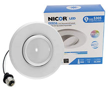 Load image into Gallery viewer, NICOR Lighting 5/6 inch Adjustable LED Eyeball Retrofit Downlight Kit in 3000K (DEB56-20-120-3K-WH)
