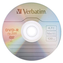 Load image into Gallery viewer, Verbatim 49088 Life Series 97177 16x DVD-R Silver 100/Pack
