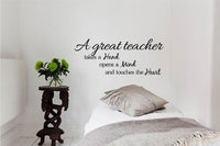 A great teacher takes a hand opens a mind and touches the heart Vinyl Decal Matte Black Decor Decal Skin Sticker Laptop