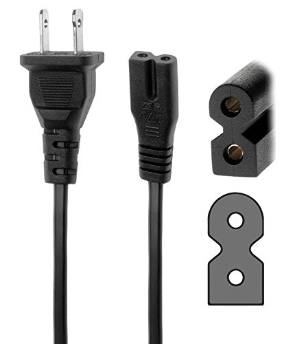 AMSK POWER 6 Ft 6 Feet 2 Prong Polarized Power Cord for COMCAST Cable Box DIRECTV Dish DVR