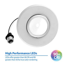 Load image into Gallery viewer, NICOR Lighting DEB56-20-120-4K-WH LED Eyeball Retrofit Downlight Kit for 5 and 6 in. Housings in 4000K, White
